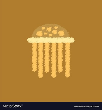 Jellyfish in hatching style vector image