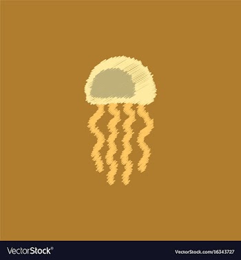 Jellyfish in hatching style vector image