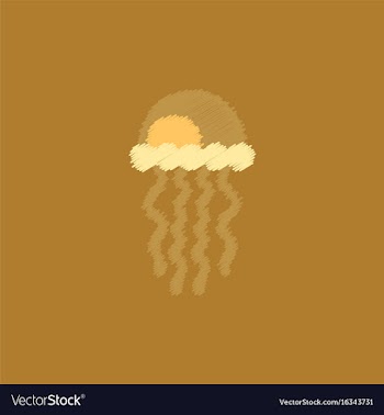 Jellyfish in hatching style vector image