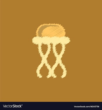 Jellyfish in hatching style vector image