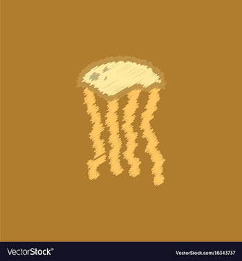 Jellyfish in hatching style vector image