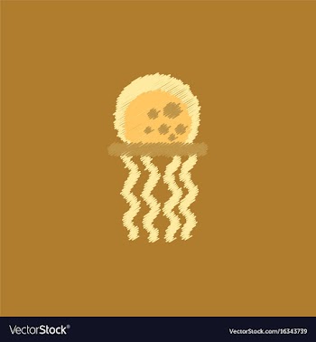 Jellyfish in hatching style vector image