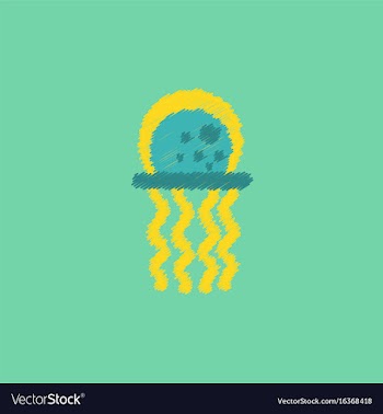 Jellyfish in hatching style vector image