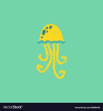 Jellyfish in hatching style vector image