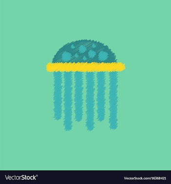 Jellyfish in hatching style vector image