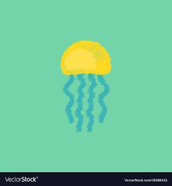 Jellyfish in hatching style vector image
