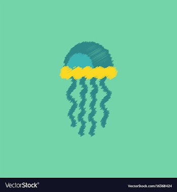 Jellyfish in hatching style vector image