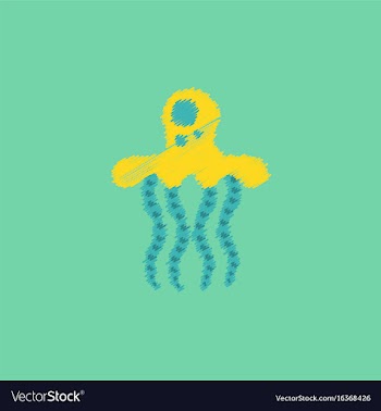 Jellyfish in hatching style vector image