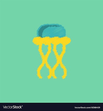Jellyfish in hatching style vector image