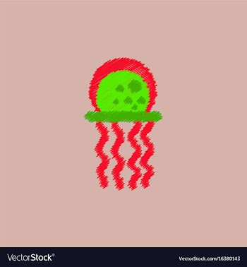 Jellyfish in hatching style vector image