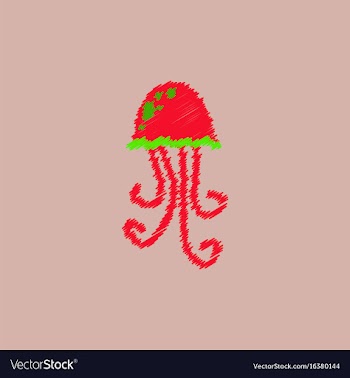Jellyfish in hatching style vector image