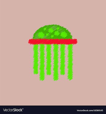 Jellyfish in hatching style vector image