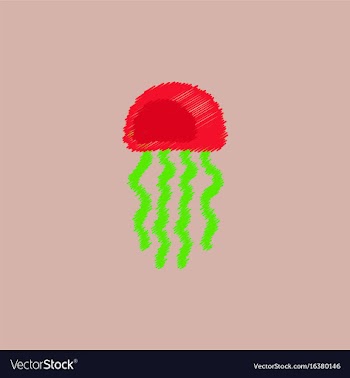 Jellyfish in hatching style vector image