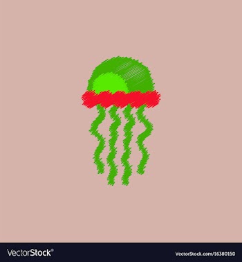 Jellyfish in hatching style vector image