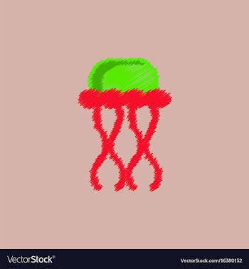 Jellyfish in hatching style vector image