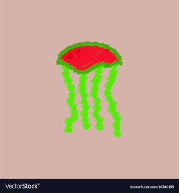 Jellyfish in hatching style vector image