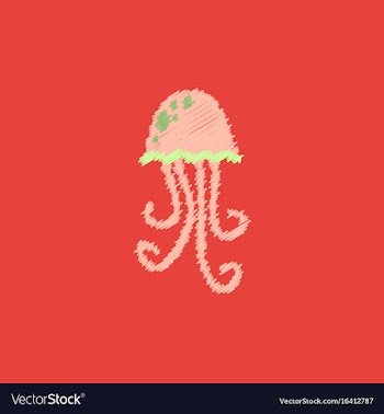 Jellyfish in hatching style vector image