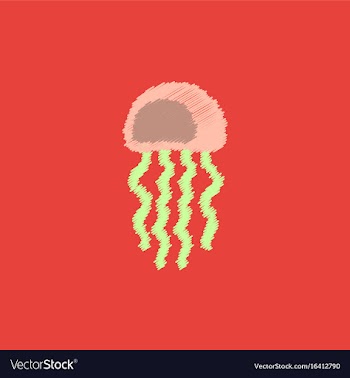 Jellyfish in hatching style vector image