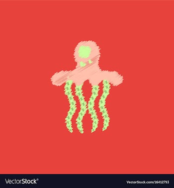 Jellyfish in hatching style vector image