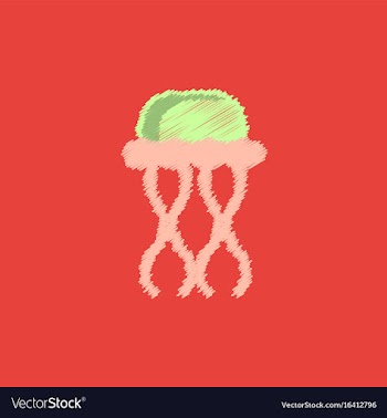 Jellyfish in hatching style vector image