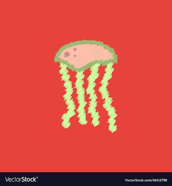 Jellyfish in hatching style vector image