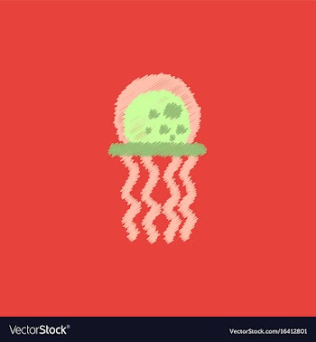 Jellyfish in hatching style vector image