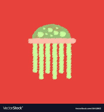 Jellyfish in hatching style vector image