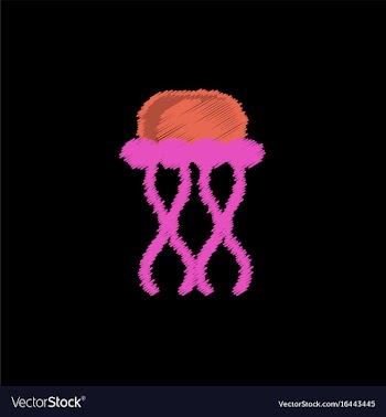 Jellyfish in hatching style vector image