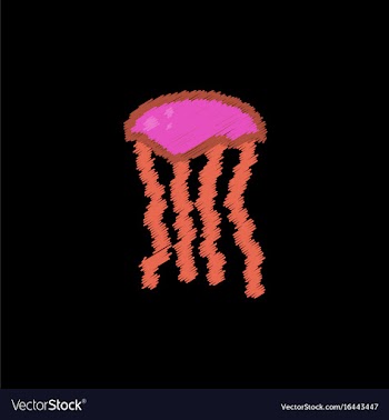 Jellyfish in hatching style vector image