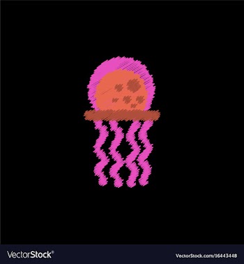 Jellyfish in hatching style vector image