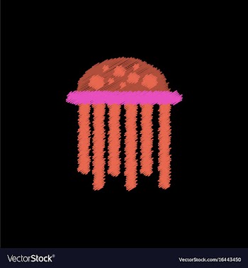 Jellyfish in hatching style vector image