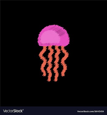 Jellyfish in hatching style vector image