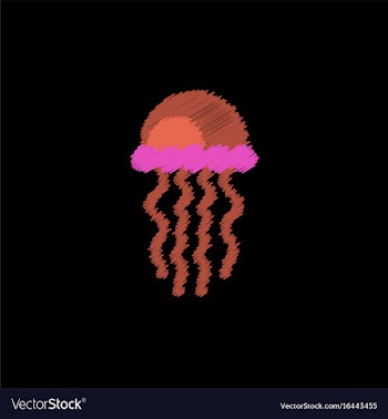 Jellyfish in hatching style vector image