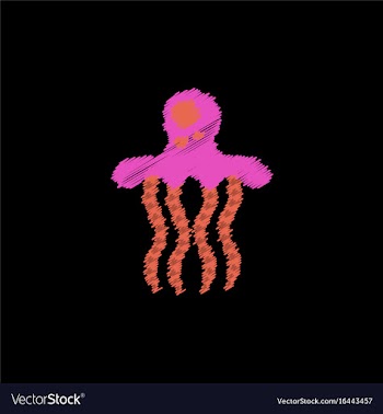 Jellyfish in hatching style vector image