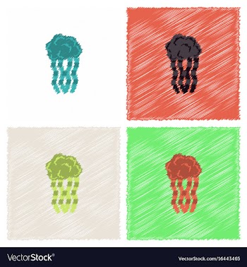 Jellyfish in hatching style vector image