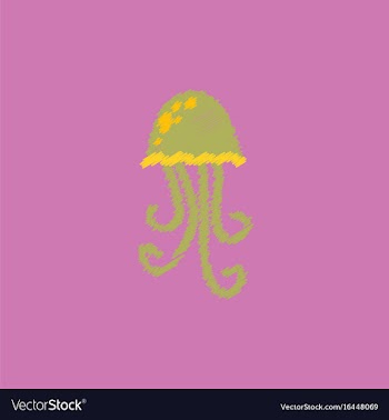 Jellyfish in hatching style vector image
