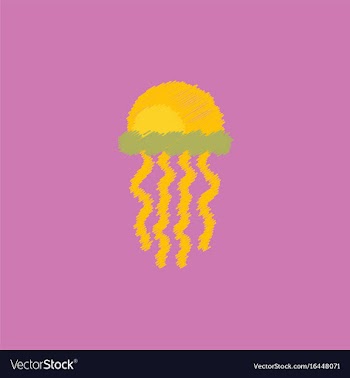 Jellyfish in hatching style vector image