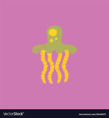 Jellyfish in hatching style vector image