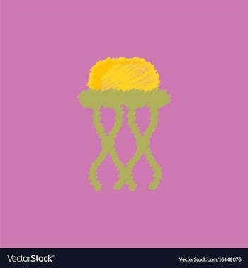 Jellyfish in hatching style vector image