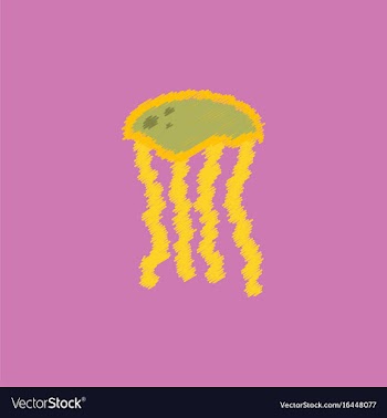 Jellyfish in hatching style vector image