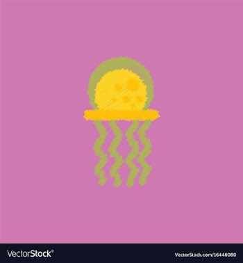Jellyfish in hatching style vector image