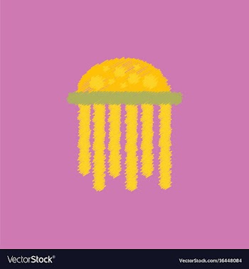 Jellyfish in hatching style vector image