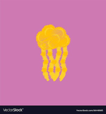 Jellyfish in hatching style vector image