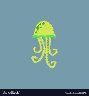 Jellyfish in hatching style vector image