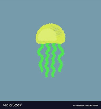 Jellyfish in hatching style vector image