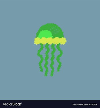 Jellyfish in hatching style vector image