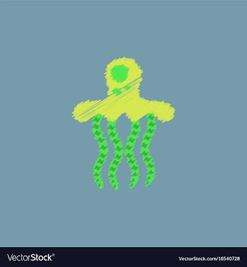 Jellyfish in hatching style vector image