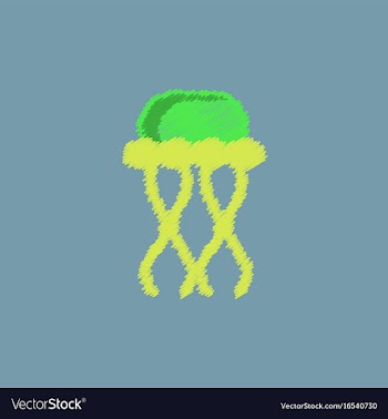 Jellyfish in hatching style vector image