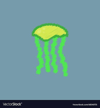 Jellyfish in hatching style vector image