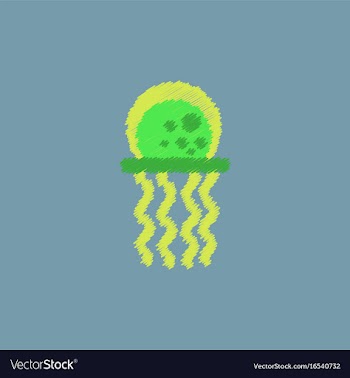 Jellyfish in hatching style vector image